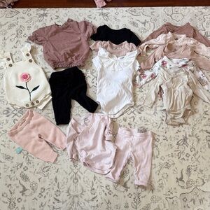 Baby girl cotton knit bundle